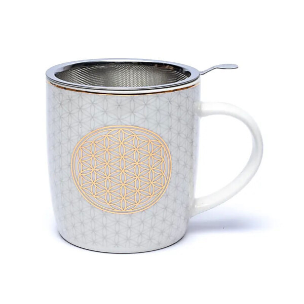 Tasse à Thé Fleur de Vie – Élégance & Énergie Sacrée – 400 ml